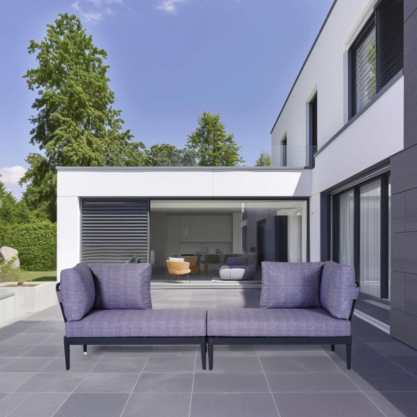Luna 4 Sitzer Modular Sofa mit 4 Rückenkissen und Rückenlehnen