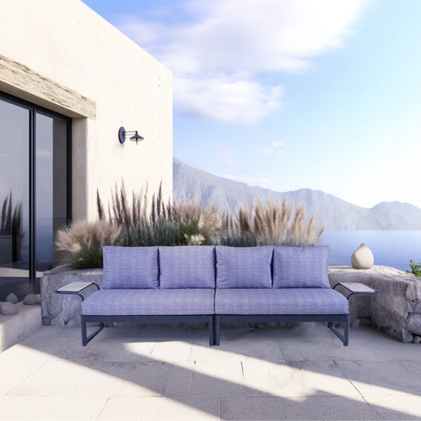 Nova 4 Sitzersofa mit HPL 2 Einstecktischen - Modular, langlebig & wetterfest